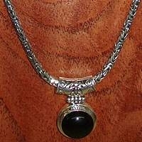 srebrna ogrlica sa kraljevskim radom i onix kamenom 1580i1582 - Srebrne ogrlice